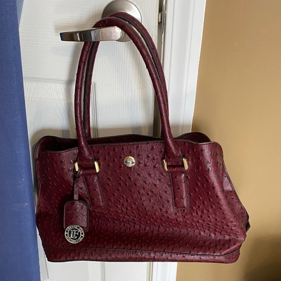 London Fog Handbags - London Fog Deep Red Satchel
